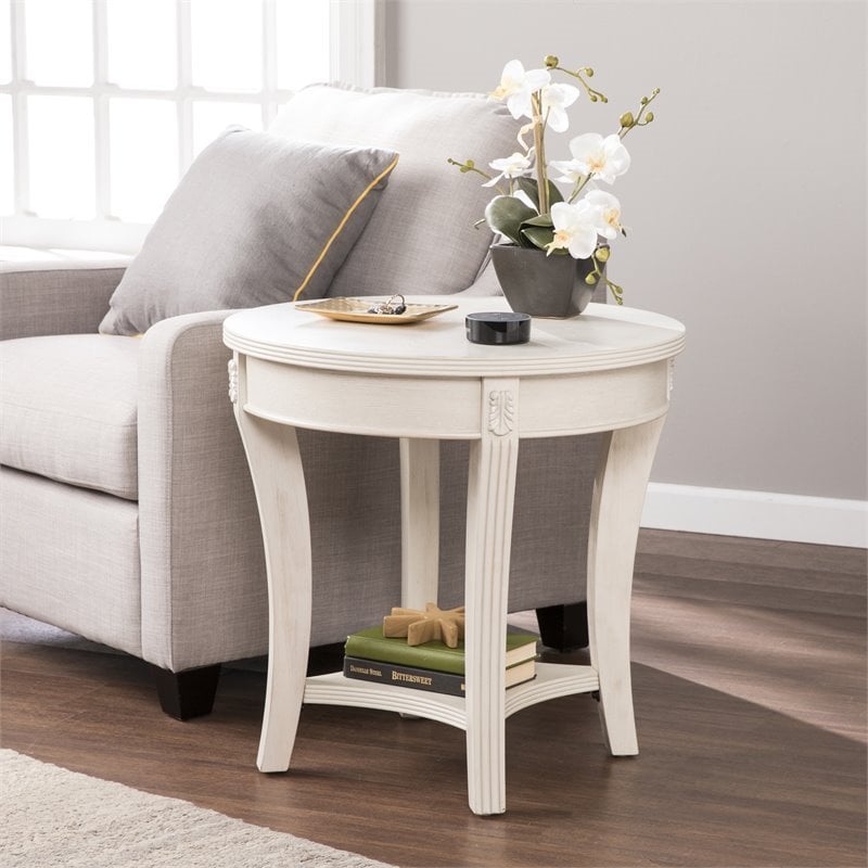 shabby chic round side table