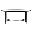 SEI Furniture Quinton Oval Glass Top Cocktail Table in Black