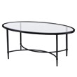 SEI Furniture Quinton Oval Glass Top Cocktail Table in Black