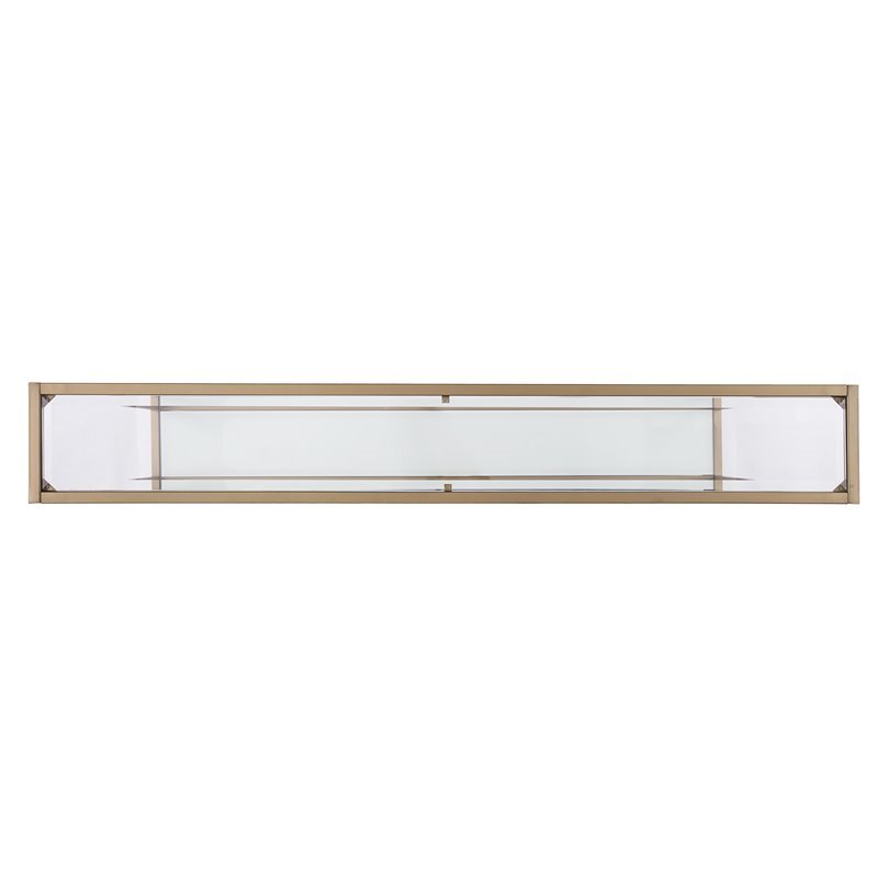 SEI Furniture Bergen Narrow Metal Console in Gold with White Glass