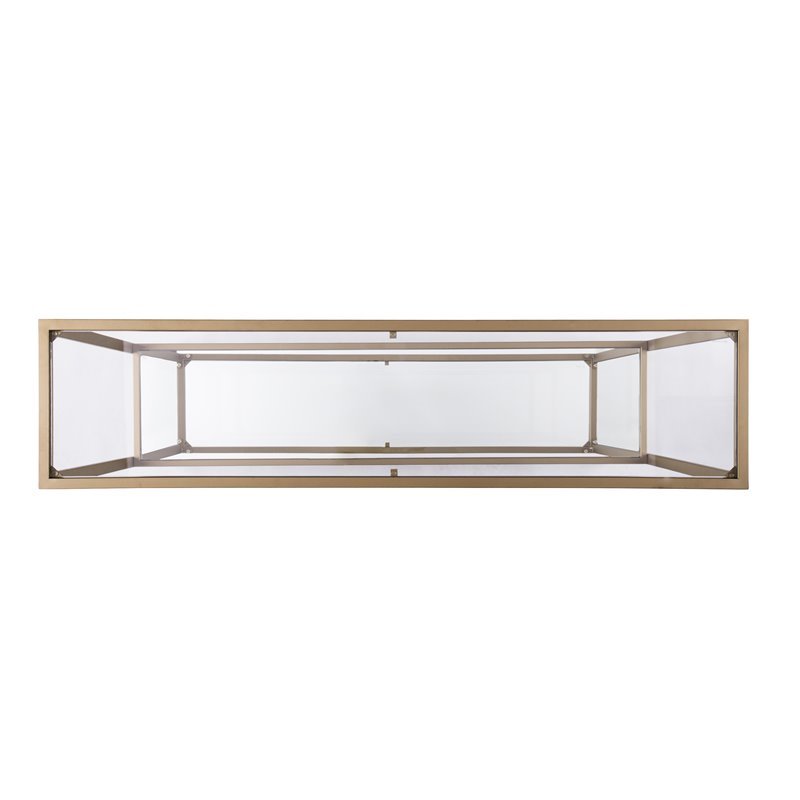 Southern Enterprises Horten Narrow Mirrored Shelf Console in Gold