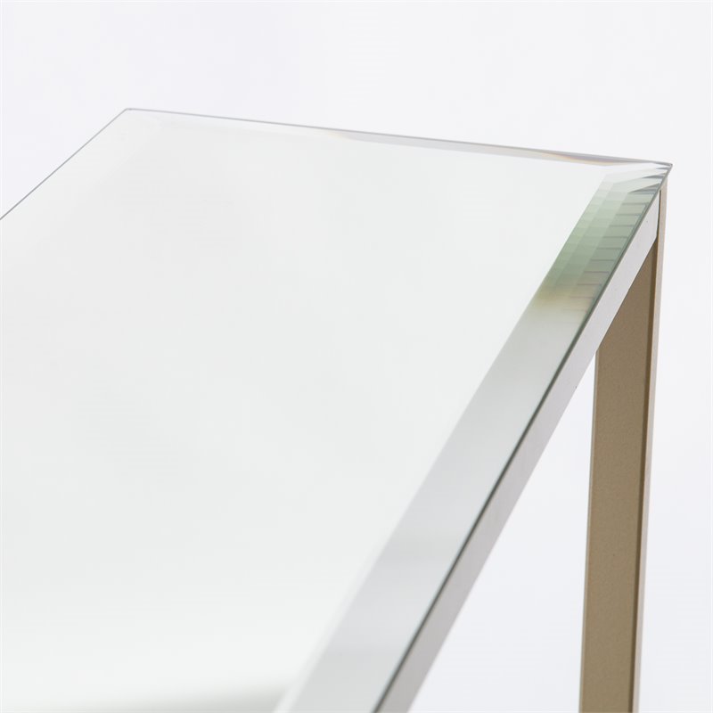 SEI Furniture Darrin Narrow Mirror Top Console Table in Gold