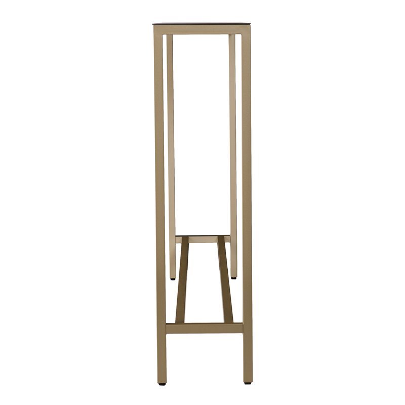 SEI Furniture Darrin Narrow Mirror Top Console Table in Gold