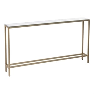 SEI Furniture Darrin Narrow Mirror Top Console Table in Gold