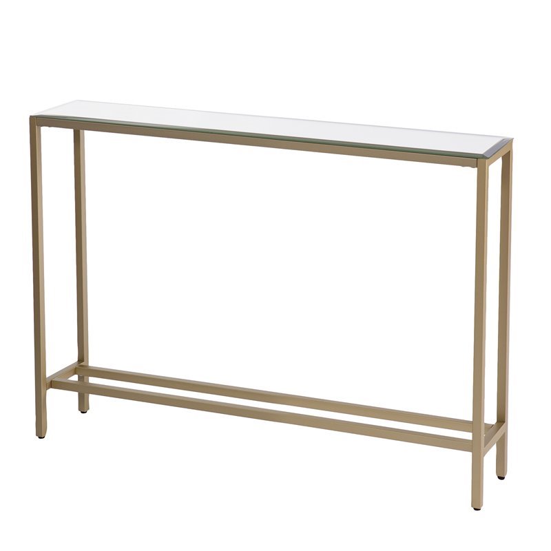 Sei Furniture Darrin Narrow Mirror Top, 36 Inch Console Table Golden
