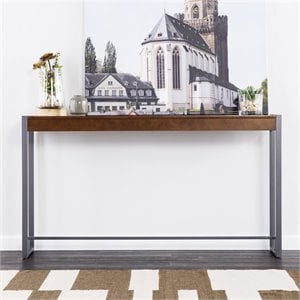 Holly and Martin Macen Transitional Console in Dark Tobacco and Gunmetal Gray