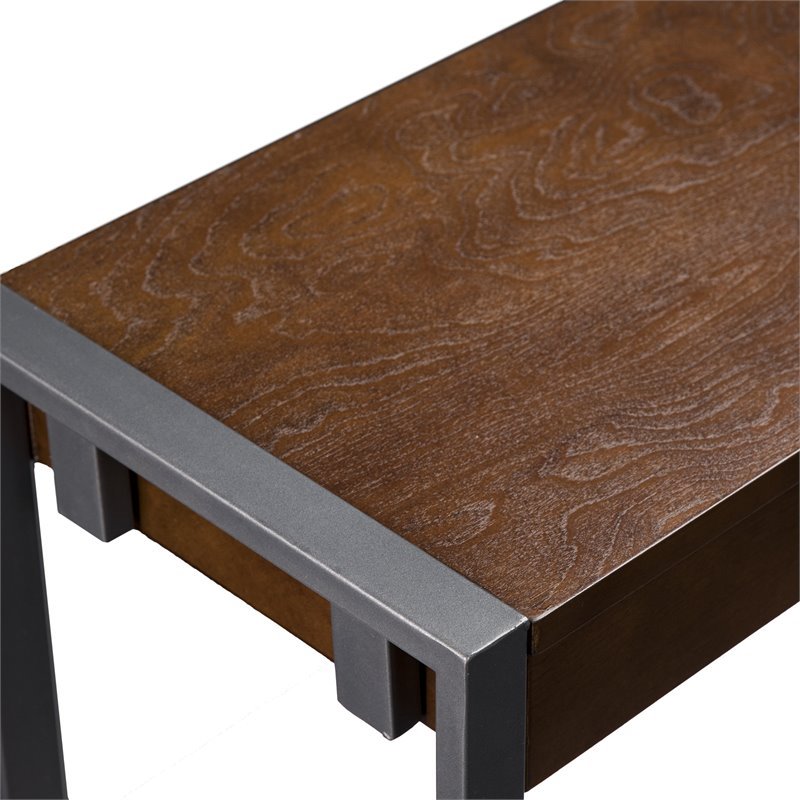 Holly and Martin Macen Transitional Console in Dark Tobacco and Gunmetal Gray