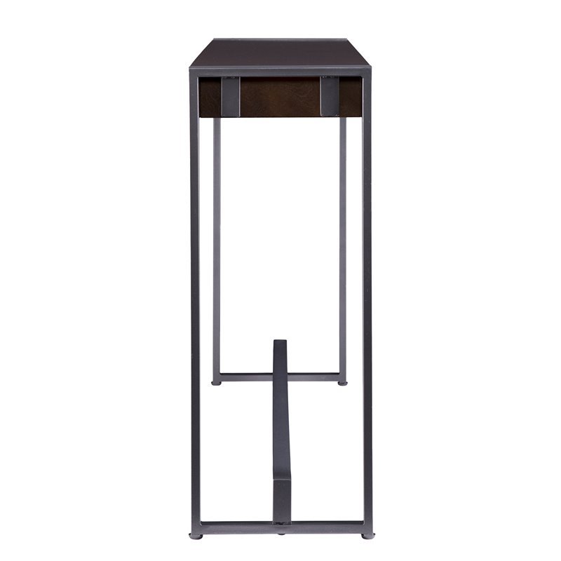Holly and Martin Macen Transitional Console in Dark Tobacco and Gunmetal Gray