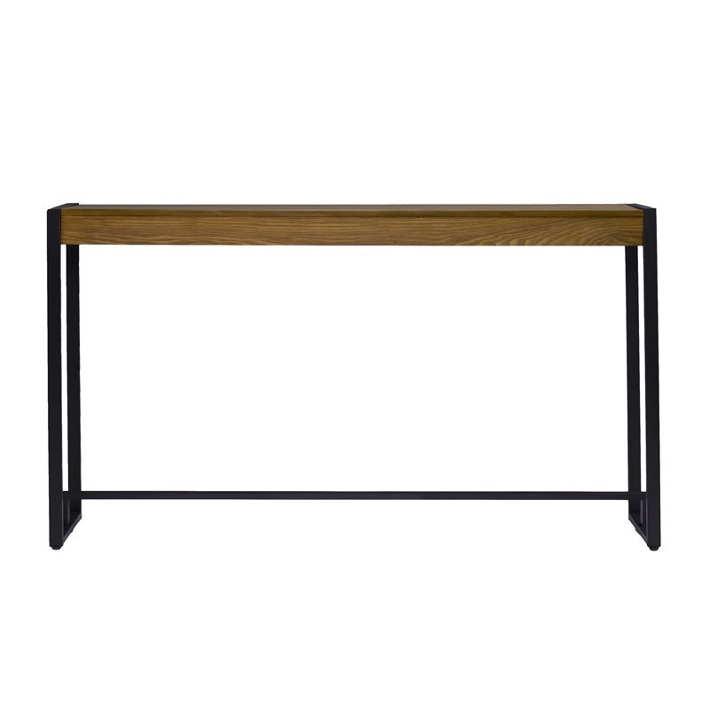 Holly and Martin Macen Transitional Console in Weathered Gray Oak and Black