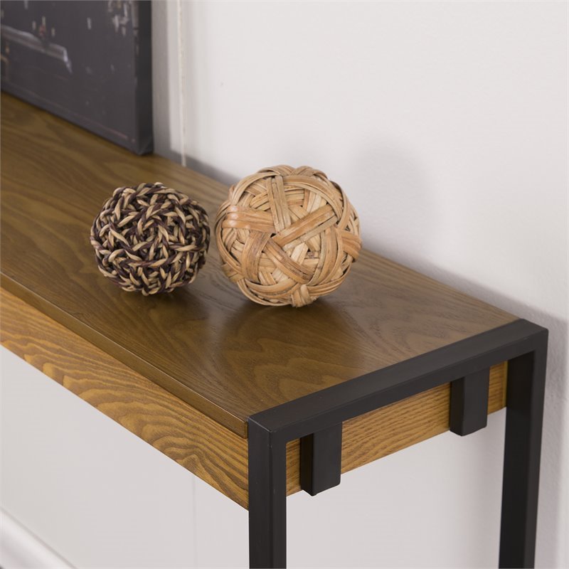 Holly and Martin Macen Transitional Console in Weathered Gray Oak and Black