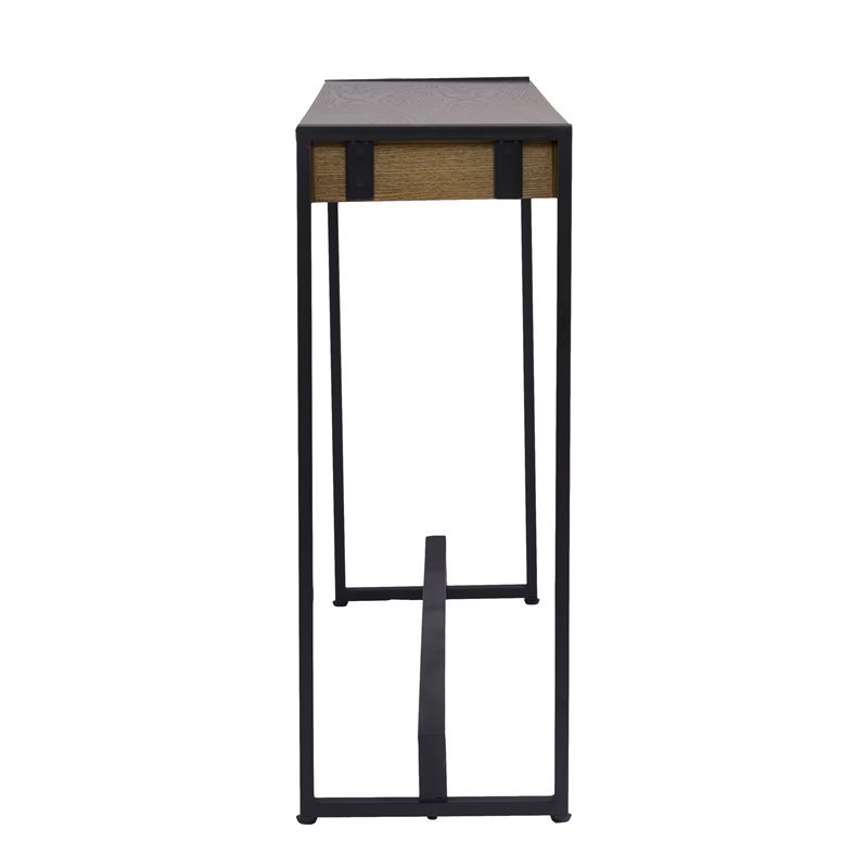 Holly and Martin Macen Transitional Console in Weathered Gray Oak and Black