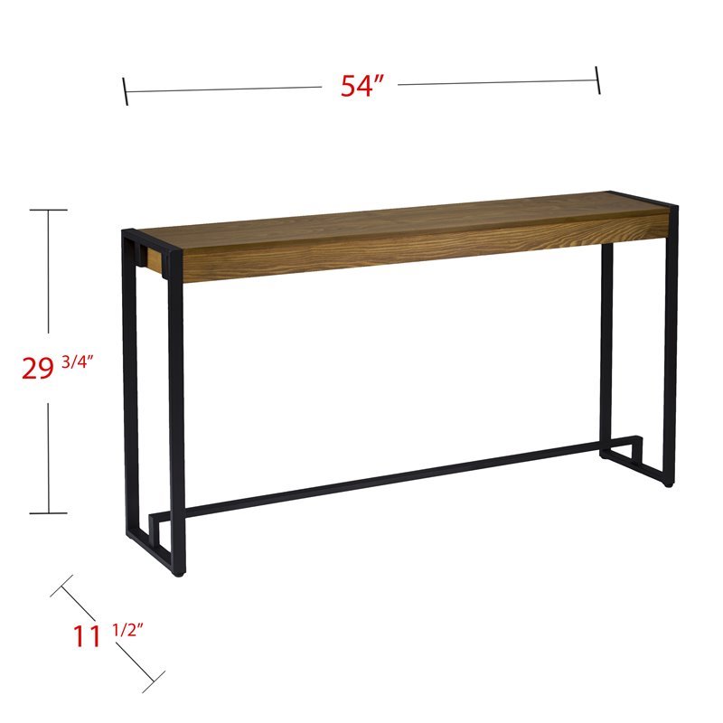 Holly and Martin Macen Transitional Console in Weathered Gray Oak and Black