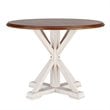 SEI Furniture Barrisdale Farmhouse Round Dining Table in Brown and White