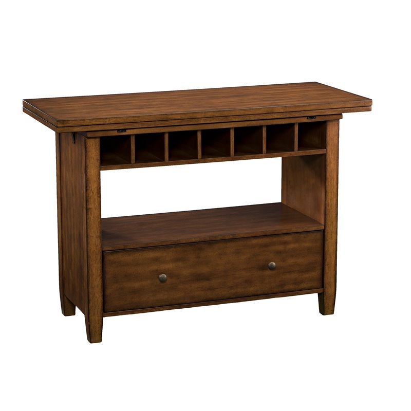 SEI Furniture Axford Convertible Console to Dining Table in Oak Saddle