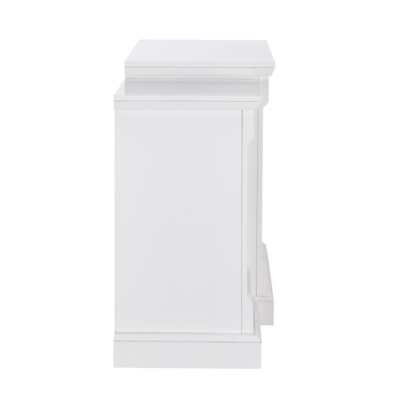SEI Furniture Gallatin Traditional Electric Fireplace with Storage in White