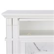 SEI Furniture Highgate Faux Marble Electric Fireplace TV Stand in White