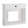 SEI Furniture Highgate Faux Marble Electric Fireplace TV Stand in White