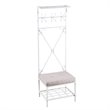 SEI Furniture Entryway Hall Tree in Distressed White