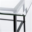 SEI Furniture Avery Glass Top Metal Writing Desk in Black
