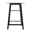 SEI Furniture Avery Glass Top Metal Writing Desk in Black