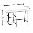SEI Furniture Avery Glass Top Metal Writing Desk in Black