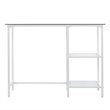 SEI Furniture Layton Contemporary Glass Top Metal Student Desk in White