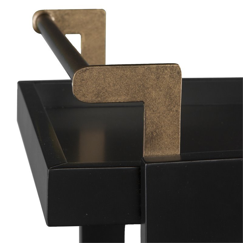 Holly and Martin Zhori Mid Century Modern Bar Cart in Black