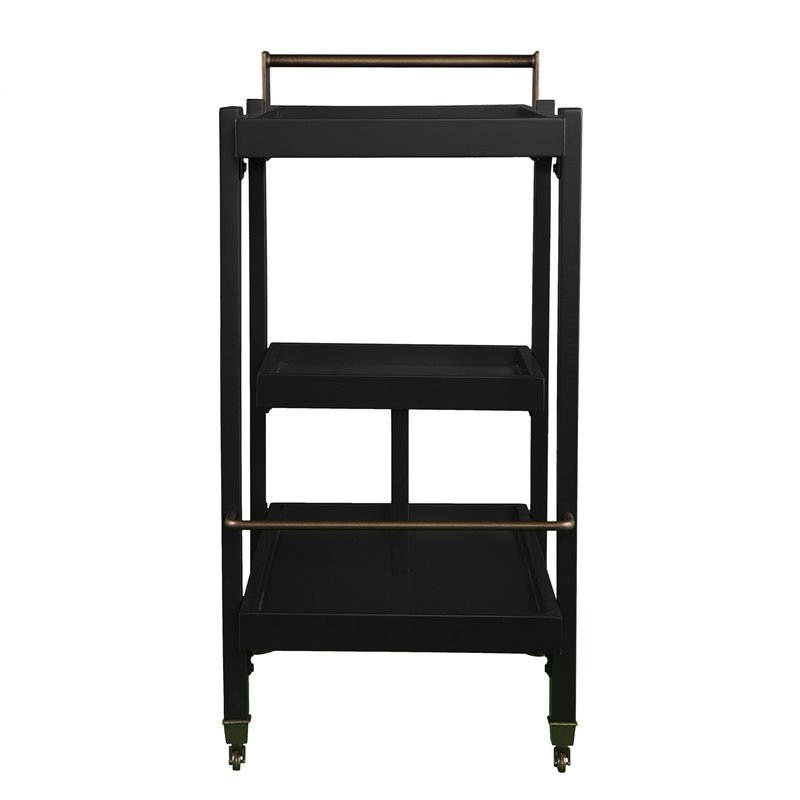 Holly and Martin Zhori Mid Century Modern Bar Cart in Black