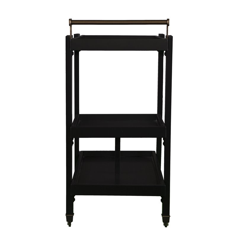 Holly and Martin Zhori Mid Century Modern Bar Cart in Black
