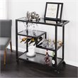 Holly and Martin Zephs Contemporary Bar Cart in Black with Smoked Mirror