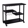 Holly and Martin Zephs Contemporary Bar Cart in Black with Smoked Mirror