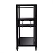 Holly and Martin Zephs Contemporary Bar Cart in Black with Smoked Mirror