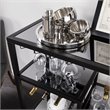 Holly and Martin Zephs Contemporary Bar Cart in Black with Smoked Mirror