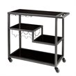 Holly and Martin Zephs Contemporary Bar Cart in Black with Smoked Mirror