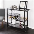 Holly and Martin Zephs Contemporary Bar Cart in Black with Smoked Mirror