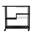 Holly and Martin Zephs Contemporary Bar Cart in Black with Smoked Mirror