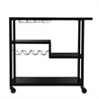 Holly and Martin Zephs Contemporary Bar Cart in Black with Smoked Mirror