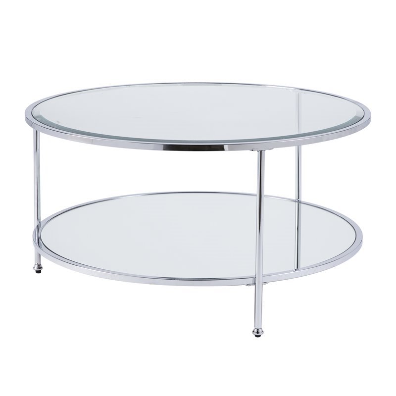 Sei Furniture Risa Glass Top Cocktail Table In Chrome Cymax Business