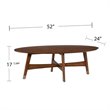 SEI Furniture Rhoda Mid Century Modern Oval Coffee Table in Dark Sienna