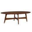 SEI Furniture Rhoda Mid Century Modern Oval Coffee Table in Dark Sienna
