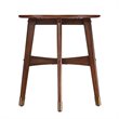 SEI Furniture Rhoda Mid Century Modern Round End Table in Dark Sienna