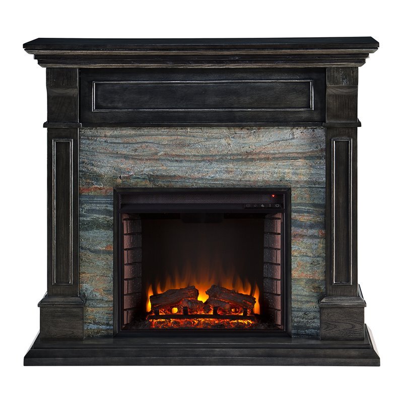 southern enterprises jayben faux stone electric fireplace tv stand in