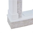 SEI Furniture Jacksdale Faux Stone Electric Fireplace TV Stand in White