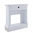 SEI Furniture Jacksdale Faux Stone Electric Fireplace TV Stand in White