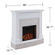 SEI Furniture Jacksdale Faux Stone Electric Fireplace TV Stand in White
