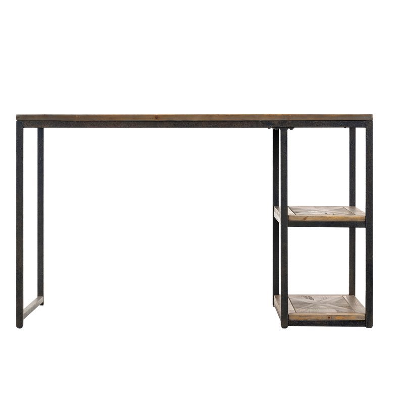 SEI Furniture Garviston Reclaimed Wood Writing Desk in Rustic Black