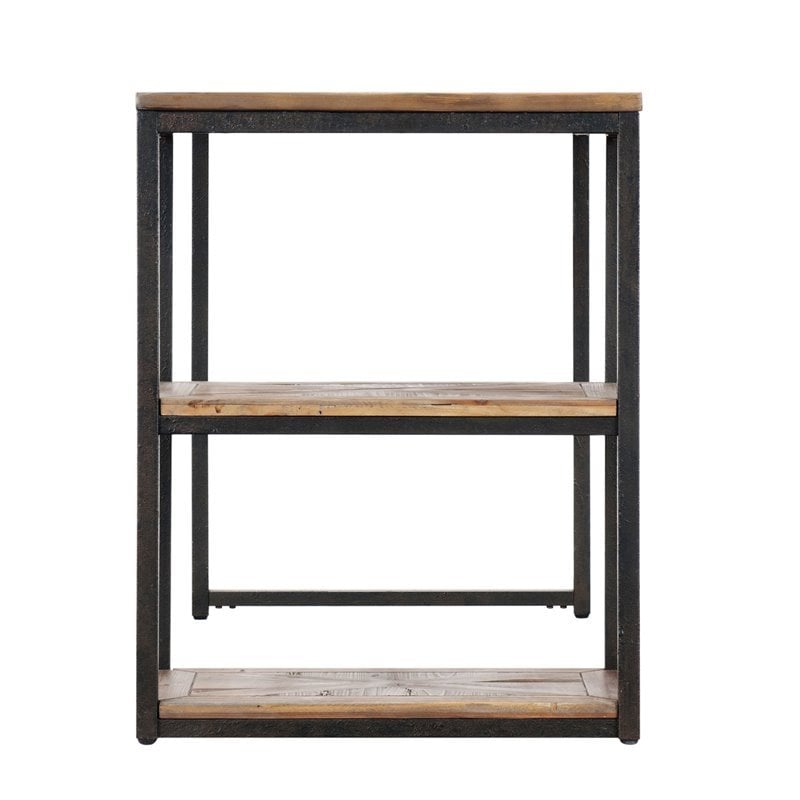 SEI Furniture Garviston Reclaimed Wood Writing Desk in Rustic Black