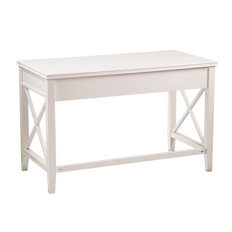 Southern Enterprises Larksmill Farmhouse Writing Desk in White HO2541