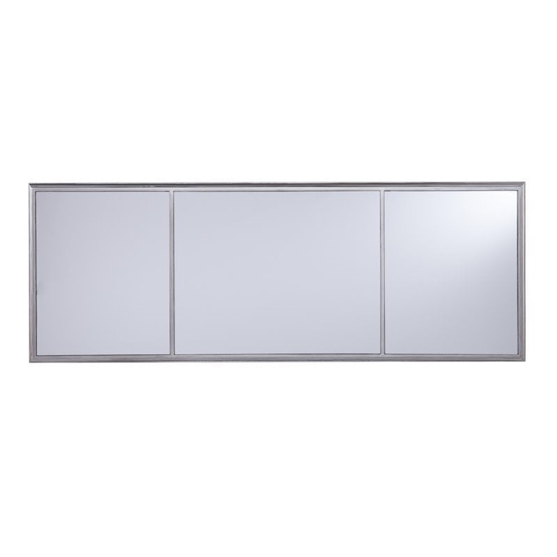 SEI Furniture Wedlyn Mirrored Writing Desk in Brushed Matte Silver