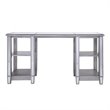 SEI Furniture Wedlyn Mirrored Writing Desk in Brushed Matte Silver
